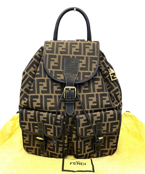 vintage fendi zucca backpack|fendi zucca canvas shoulder bag.